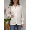 Chemise fluide blanche à broderies T40