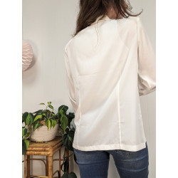 Chemise fluide blanche à broderies T40