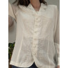 Chemise fluide blanche à broderies T40