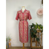 Robe rose vintage Christiane Claud 44 friperie second life