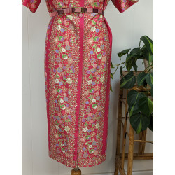 Robe rose vintage Christiane Claud 44 friperie second life