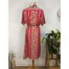 Robe rose vintage Christiane Claud 44 friperie second life