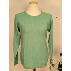 petit pull vert 50% laine mérinos fabriqué en Italie T.38 friperie second life