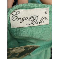 petit pull vert 50% laine mérinos fabriqué en Italie T.38 friperie second life