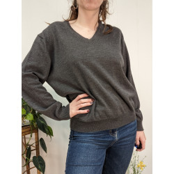 Pull court gris foncé Guy de Berac T.3 pure laine