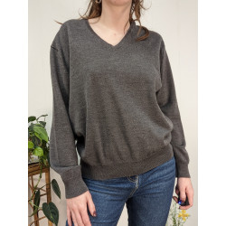 Pull court gris foncé Guy de Berac T.3 pure laine