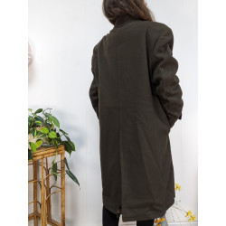 Manteau vert en drap de laine XL/XXL