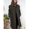 Manteau vert en drap de laine XL/XXL