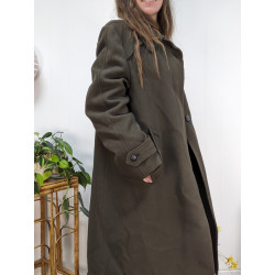 Manteau vert en drap de laine XL/XXL