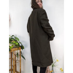 Manteau vert en drap de laine XL/XXL