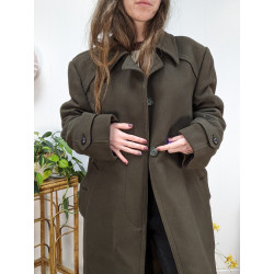 Manteau vert en drap de laine XL/XXL