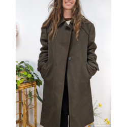 Manteau vert en drap de laine XL/XXL