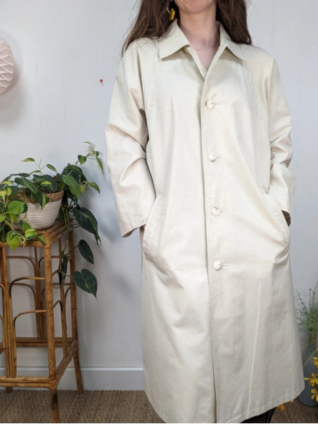 Trench beige imprimé animal taille 38 vintage  friperie second life