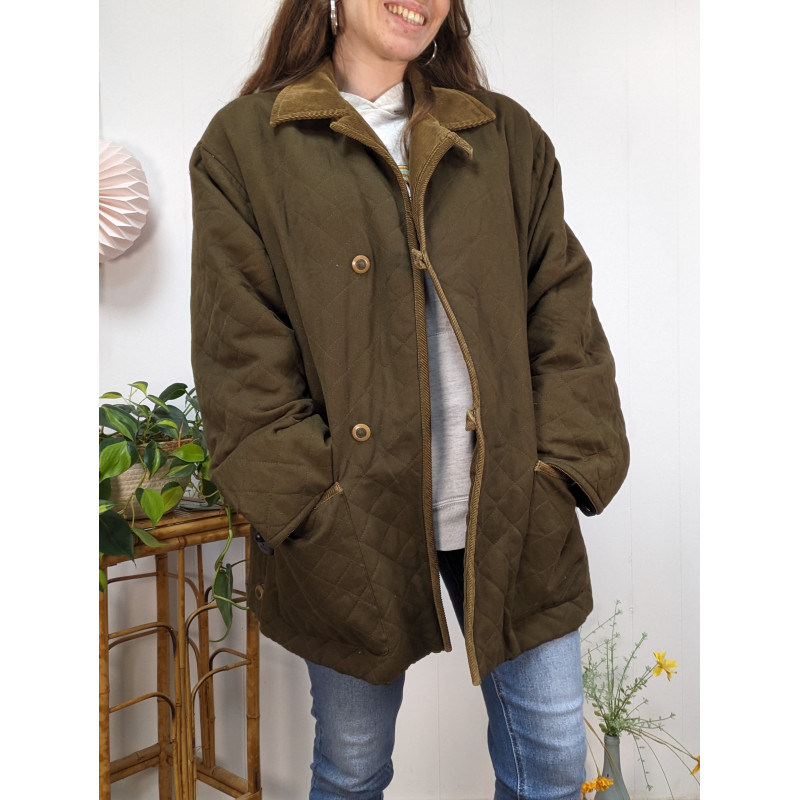 veste matelassée vert Kaki 20% laine T.46