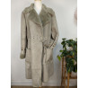 Veste fausse fourrure ZAPA beige/gris T40