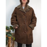 Manteau en peau lainée vintage marron t36